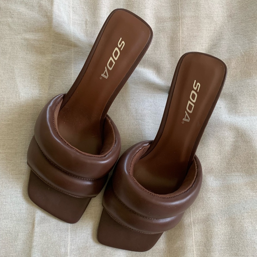 Soda Women's Dark Brown Mules